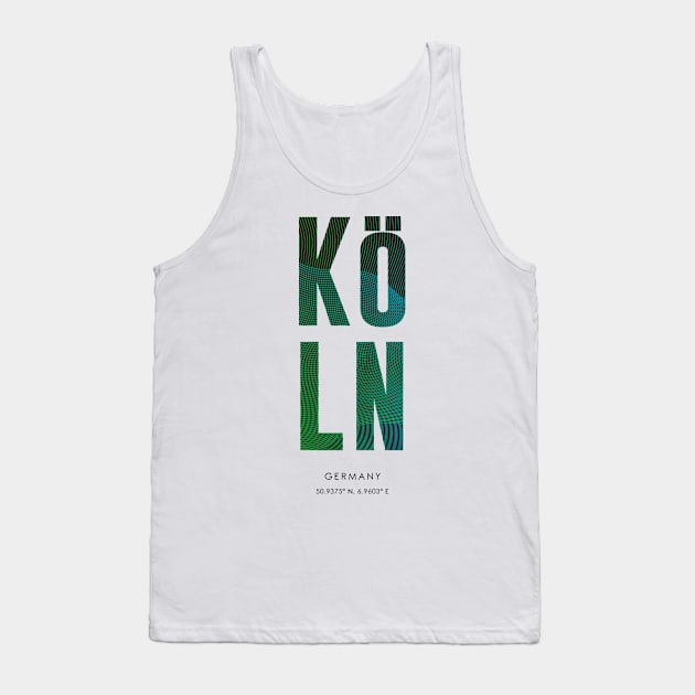 Cologne City typography Tank Top by StudioGrafiikka